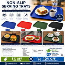 Bandeja Comida Rápida 4 Colores Polipropileno Antideslizante Café Restaurante Cantina Servir Tray Colchoneta price