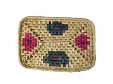 Alfombra de mesa de mimbre 31 cm bandeja de ratán pequeña rectangular tejida a mano mantel individual expositor Tray Colchoneta price