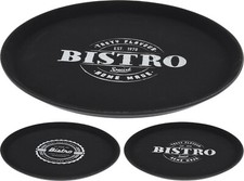 Bandeja redonda antideslizante negra de 35 cm para camarero para servir pub bistró restaurante Tray Colchoneta price