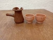 Juego de café turco de arcilla hecho a mano - Cerámica Cezve Ibrik y 2 tazas Cezve Sets price