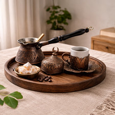 DEMMEX Juego de Café Turco Cobre Cezve Olla Taza Platillo Cuchara 6 piezas Cezve Sets price