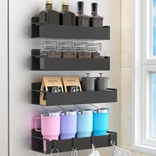 Pack de 4 organizadores magnéticos para especias para refrigerador y horno, nevera negra Org Spice Sets y Racks price
