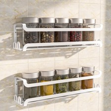Paquete de 2 estantes de especias montados en la pared con ganchos para organización de cocina y autocaravana Spice Sets y Racks price