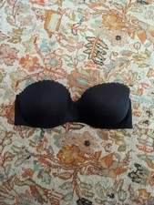 Sujetador push-up Lily of France negro gel táctil sin tirantes 36C Bra price