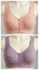 Paquete de 2 sujetadores cómodos delanteros inalámbricos a presión 2X (20W-22W) rosa malva floral Bra price