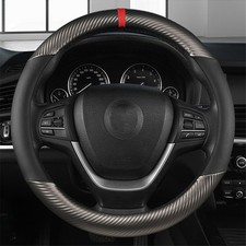 15" Car Steering Wheel Cover Carbon Leather For Toyota Corolla / Camry / RAV4 BK Funda de volante price