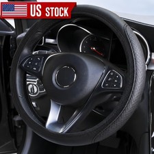 Car Leather Steering Wheel Cover Grip Car Accessories For 15" (37-38CM) Black Funda de volante price