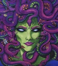 Mythical Sticker Medusa Snake Hair Vibrant Colors Mythology Art Aesthetic Design Mythology price
