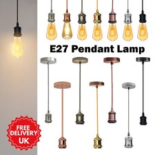 Lámpara de techo colgante industrial vintage E27 de metal con cable de tela colgante Pendant Light price