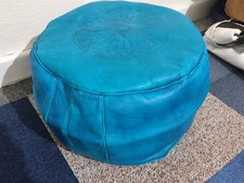 Puf hecho a mano turquesa marroquí puf cuero genuino puf reposapiés nuevo Pouf price