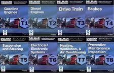 NEW PRINTED BOOKS DELMAR ASE T1-T8 Heavy Truck Test Exam Prep Manual Set Libros de teog price