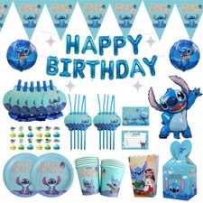 Juego de vajilla desechable decoraciones cumpleaños Lilo Stitch platos de papel pancarta Disposable Tableware price