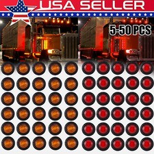 3/4" 12V Marker Lights LED Truck Trailer Round Side Bullet Light Amber Red Lamps LED Lamps price