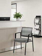 Silla ergonómica gris con respaldo de malla sin brazos (paquete de 1) - cómodo asiento de tela Conference Silla price