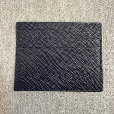 Tarjetero de cuero PRADA Saffiano azul marino estuche para tarjetas de crédito hecho en Italia Card Soporte de hombre price