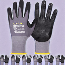 LOCCEF Guantes de trabajo con revestimiento de nitrilo de microespuma, 6 pares, De Trabajo Guantes price
