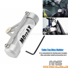 Silver Motorcycle Waterproof Tube Tax Disc Cylindrical Holder Frame Motorbike Tax Derecho price
