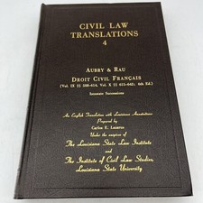 Droit Civil Français Civil Law Translations 4 Intestate Successions Aubry 1971 Civil Derecho price
