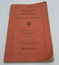 Criminal Laws and Criminal Procedure Revised Code of Washington 1953 Edition Criminal Procedure Derecho price
