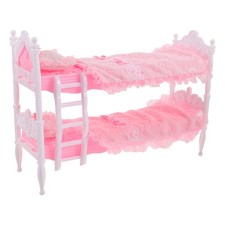 Cama de juguete para niños miniatura casa de muñecas muebles rosa literas bebé Bunk Cama price