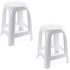 2X Taburete Silla de plástico Asiento apilable Banco jardín Camping Playa Fabr Jardín Silla price
