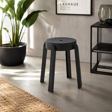 Taburete de plástico apilable negro 45 cm taburete de jardín taburete de asie... Jardín Taburete price