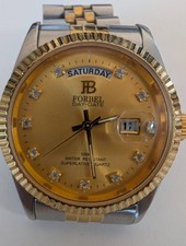 Reloj para hombre FORBEL FB-1006WAF día-fecha esfera dorada dos tonos 100M resistente al agua Q Wristwatches price