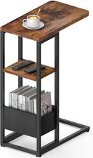 Mesa auxiliar C sofá reclinable deslizante bandeja snack bolsa almacenamiento marrón Auxiliares Materiales price