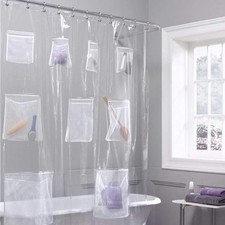 Forro de cortina de ducha impermeable con 9 bolsillos de malla Ducha/ Baño Cortina price