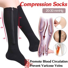 Medias de compresión médica unisex hasta la rodilla 20-30 mm Hg punta abierta edema calcetines✨ Medical Productos price