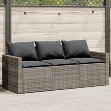 Sofá de Jardín de 3 Plazas con Cojines Sillón de Exterior Ratán Sintético vidaXL De Exterior y Jardín Juguetes price
