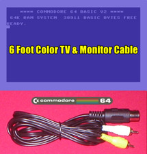 Cable compuesto para TV y monitor AV AV color de 6 pies para computadora Commodore C64 C128 NUEVO Monitor Accesorios price