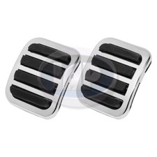 CLUTCH & BRAKE PEDAL PADS SET CHROME/RUBBER VOLKSWAGEN T1 BUG BEETLE T2 BUS GHIA Pedal Set price