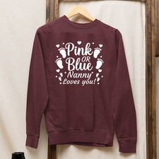 Sudadera Nanny Love You Rosa o Azul Para Revelación Bebé Embarazo Sudadera para bebé price