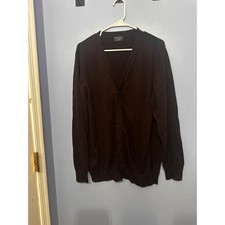 Cárdigan Suéter Matchstick Para Hombres 2XL Marrón Oscuro 100% Algodón Cuello en V Botón Frontal Jersey y Cárdigan y Knitwear de hombre price