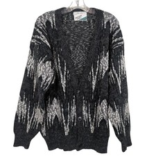 Cárdigan Suéter Vintage Uniform Code Talla L Negro Blanco Abstracto Tejido Lana Nylon Jersey y Cárdigan y Knitwear de hombre price