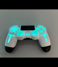 Control inalámbrico RGB compatible para PS4 – Blanco con luces LED y vibración PlayStation Controller y Accesorios price