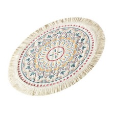 2 manteles redondos de diseño tejido suave para decoración de cocina de algodón Placemat price
