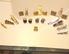 Lote de gemelos y clips de corbata mixtos de colección para hombre tono dorado y plateado firmados usados Cufflinks price