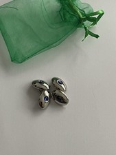 Gemelos para hombre, centro azul redondo tono plata, ovalados, encadenados, Cufflinks price