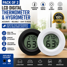 Pack 0F 2 LCD Medidor Termómetro de Habitación - Temperatura y Humedad Interior Precisas Thermometer price