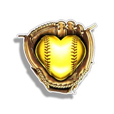 Softball Heart Sticker Fast Pitch Pitcher Soft Ball Cup Car Window Bumper Decal Pitcher price