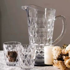 Nuevo con etiquetas Raymour & Flanigan | Juego de jarra de vidrio transparente corte diamante Pitcher price
