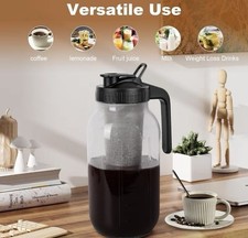 Cafetera Cold Brew (negra 64 OZ) jarra de albañil con mango y tapa, Pitcher price