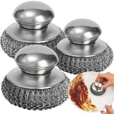 Cepillo para olla de acero inoxidable | Mango para lavar platos bola de alambre fregado de alta resistencia Dishwashing price