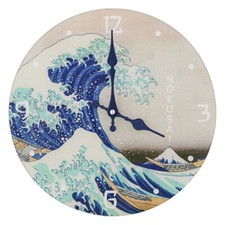 Reloj de pared decorativo de vidrio Enesco Katsushika Hokusai, La Ola (30 cm) Reloj decorativo price