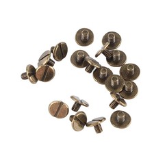 20pcs Flat Head Copper Brass Screws Nuts Nails Rivets Leather Cap Accessory Screws, Nails, Nuts price