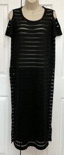 Maxi Traje de Baño Calvin Klein Negro Malla Hombro Frío Playa Cubre S/M 10/12 Bañador price