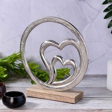 Objeto Decorativo Corazón Decoración Plata Expositor Mesa Moderno Regalo 23 Objeto decorativo price