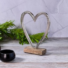 Objeto Decorativo Corazón Decoración Plata Expositor Mesa Moderno Regalo 17 Objeto decorativo price
